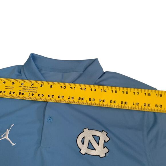 Nike Dri Fit Men's Size L Jordan UNC North Carolina Tar Heels Blue Polo Shirt - Picture 4 of 12